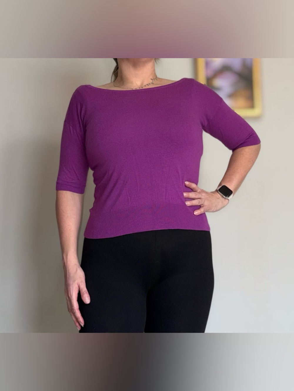 Ann Taylor Purple Short Sleeve Top